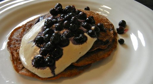 Foodie Friday – Buckwheat Pancakes with Blueberries & Cashew Cream