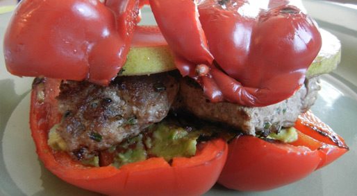 Foodie Friday – Asian Burgers on Grilled Red Peppers